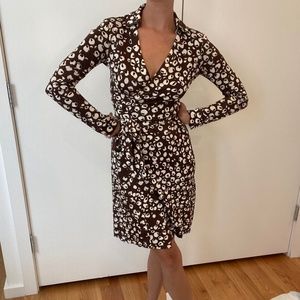 DVF (Diana Von Furstenburg) Animal Print Wrap Dress